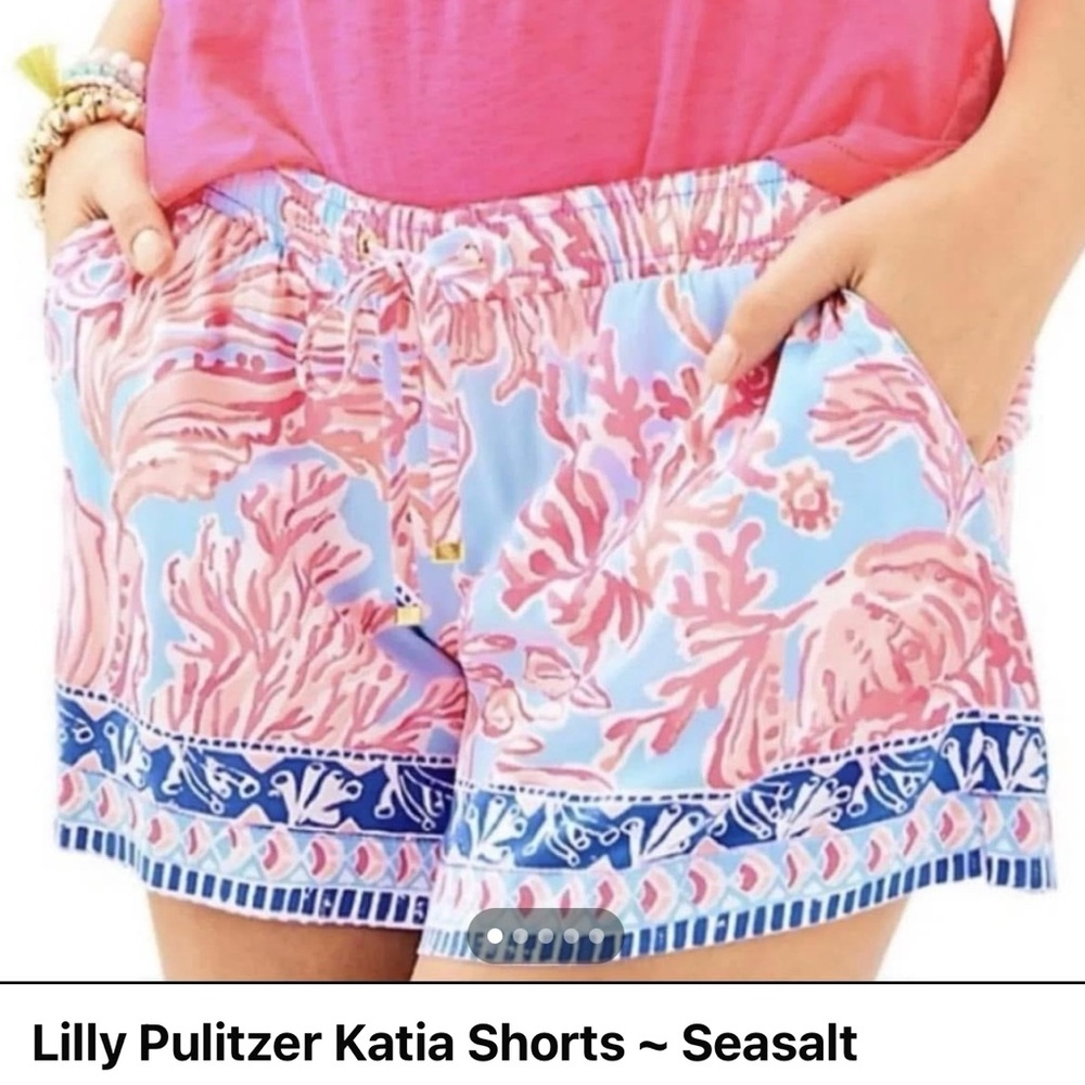 Lilly Pulitzer High Waist Pink and Blue Shorts - Picture 7 of 8